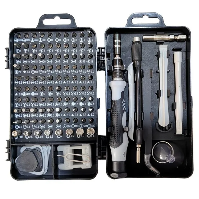 115v1 Professional Set of Screwdrivers, Chrome-Vanadi Steel, Multifunctional Precision Screwdrivers on Computers, Mobiles, Tablets, Watches, Household