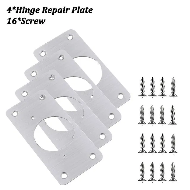 4Pcs kitchen cabinet hinge repair plate stainless steel furniture drawer hinge fixing plate table cabinet window door repair