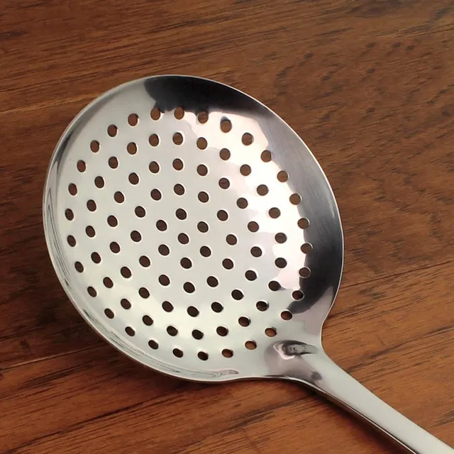 Stainless steel ladle with holes