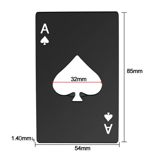 Stylový otvírák na lahve z nerezové oceli v provedení pokerové karty