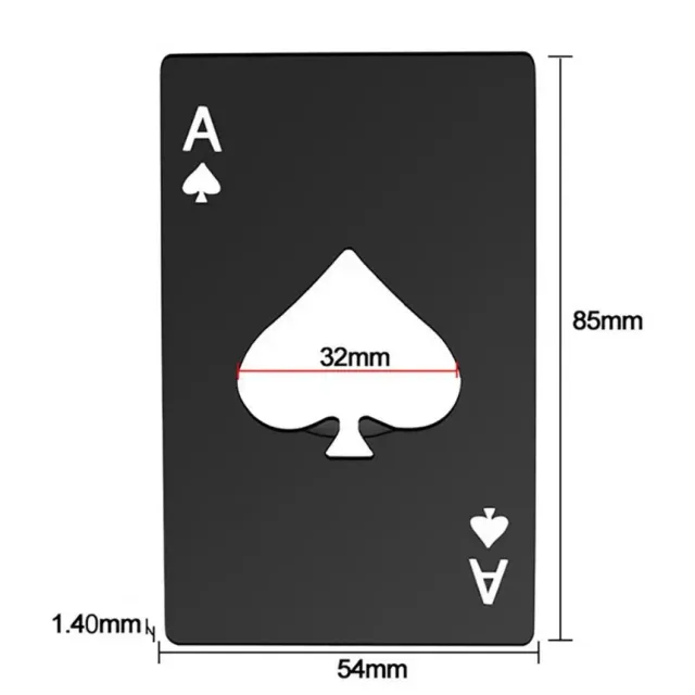 Stylish stainless steel bottle opener with poker card