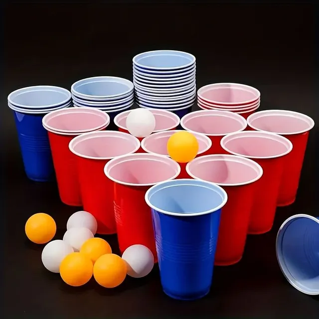 Pivo pong hra s pivom rohy a pingpong gule