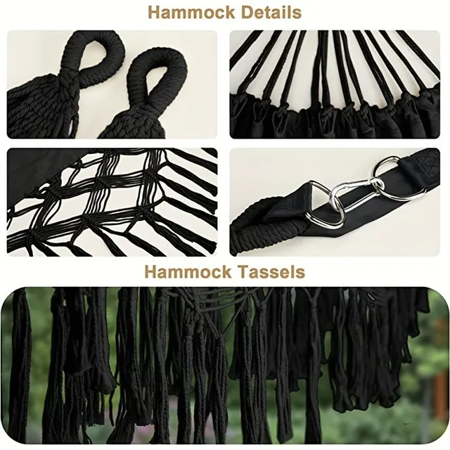 1ks (200*150cm) hojdačka s strapcami pre jednu/dve osoby s popruhmi, cestovné vybavenie pre vonkajšie táborenie, vhodné pre vonkajšie táborenie Terasa Balkón