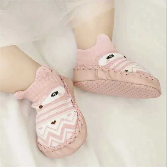 Detské ponožkové topánky s tvárou zvieratka