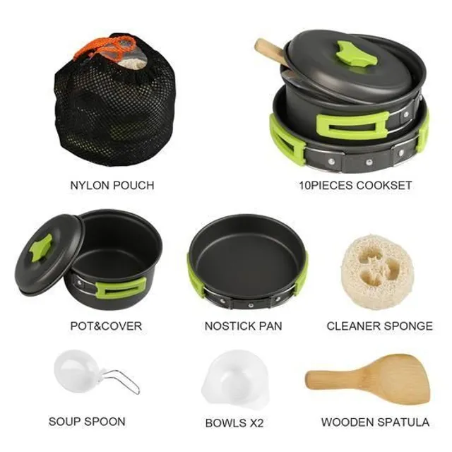 1-2 osoby Camping Cooking Non Stick Cookware Kit