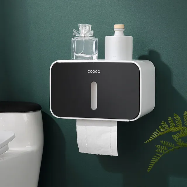 Vodotěsný kreativní držák toaletního papíru Koupelnová polička pro ukládání papíru Věšák na role