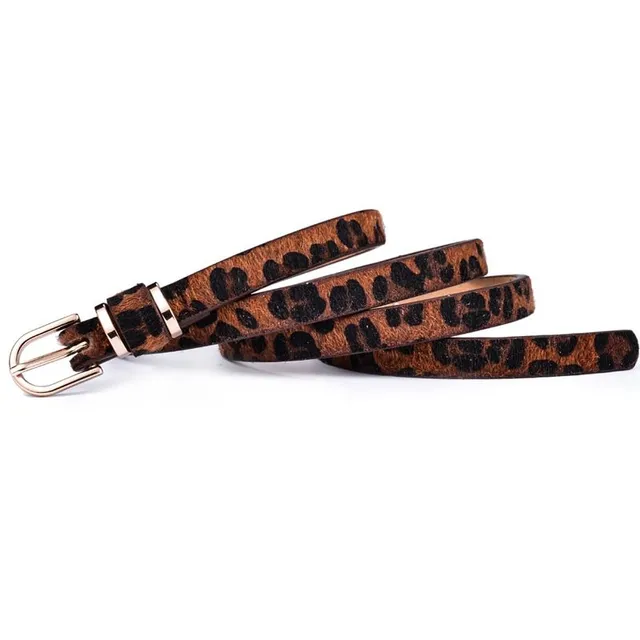 Women's Leather Belt Theom 90cm 1-5-leopard-coffee