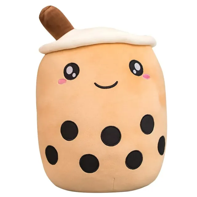 Teddy pillow shaped cup with bubble tea with milk - cute gift for children