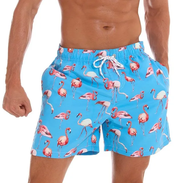 Men's stylish swimsuits with flamingos