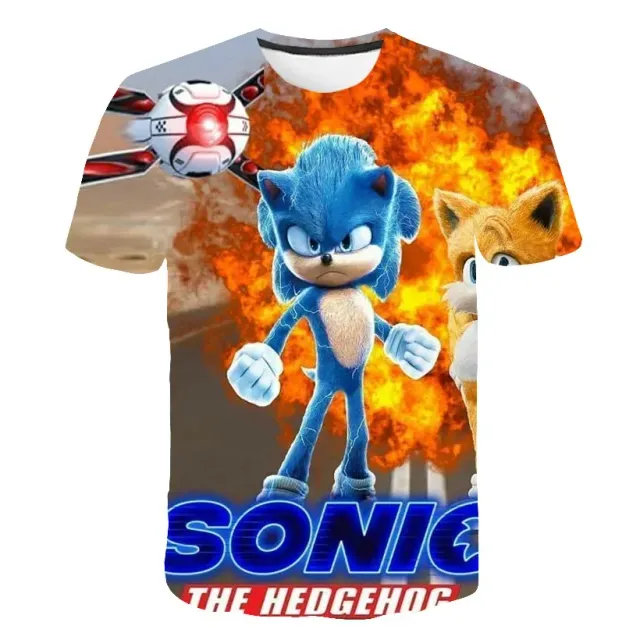 Kinder-T-Shirt bedruckt mit verschiedenen Sonic the Hedgehog-Motiven