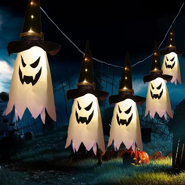 Závěsný halloweenský LED svítící duch