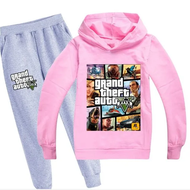 Compleu de trening pentru copii cu imprimeu cool GTA 5 color at picture 15 11-12-let