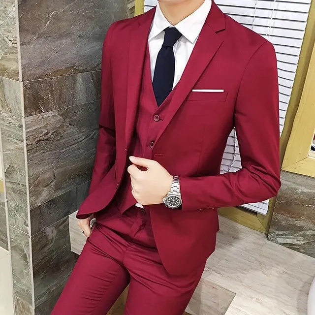 Luxury Suit Set 3 Pcs - Formal Jacket + Vest + Trousers