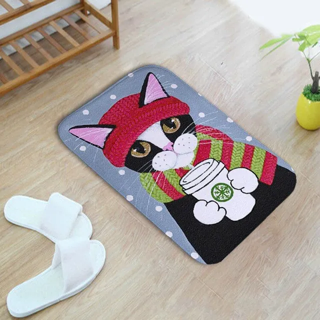 Koupelnová rohožka s kočkou