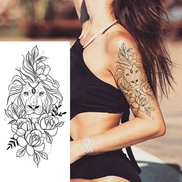 Women's waterproof fake tattoo on upper arm