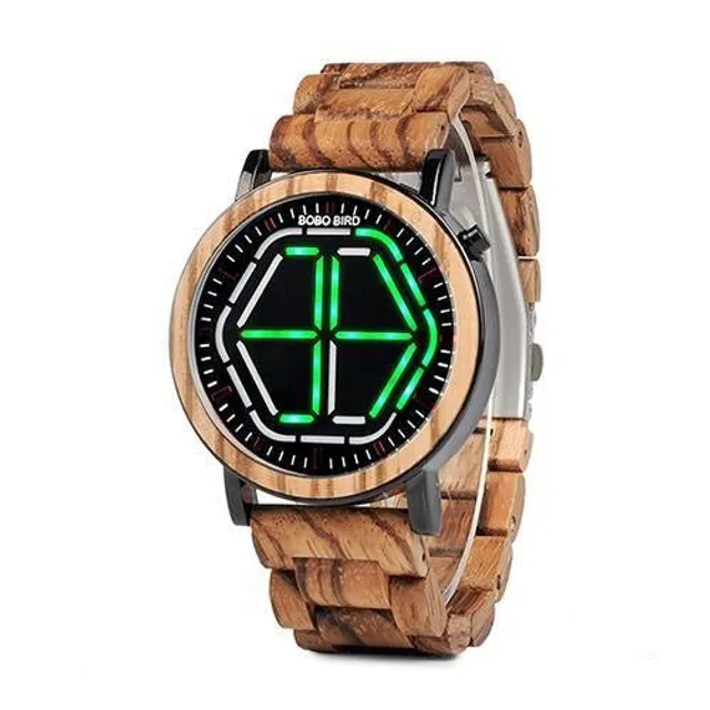 Orologio in legno LED