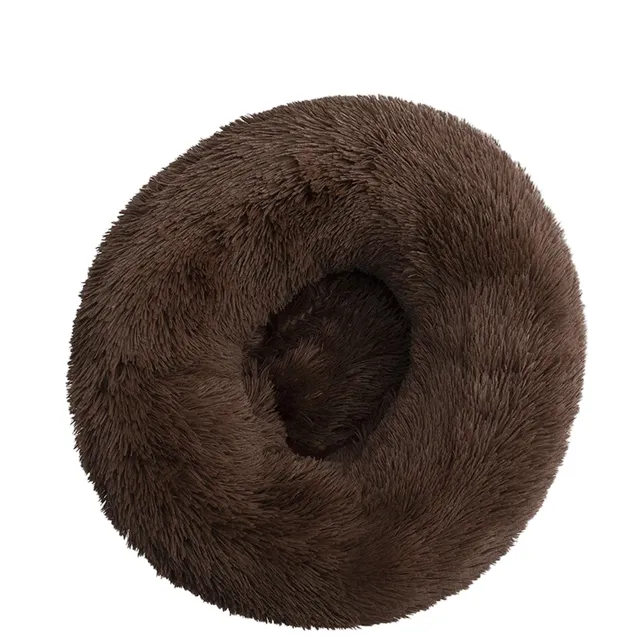 Round hairy bed for dogs and cats 80 cm