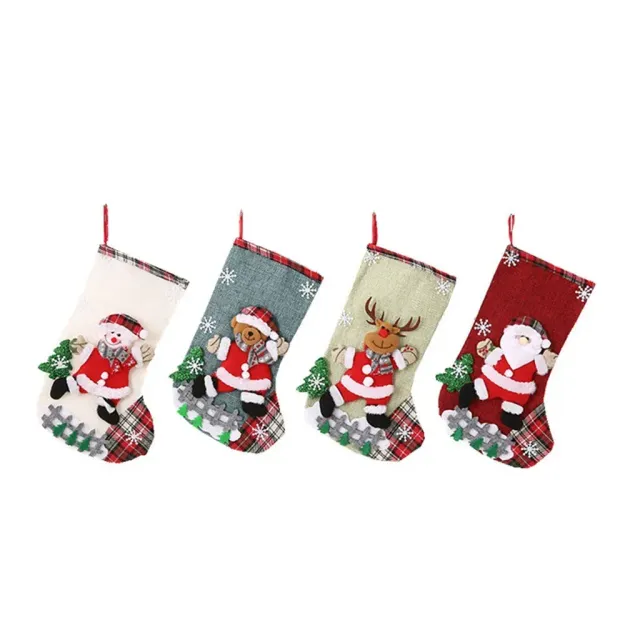 4 pieces of stylish Christmas stockings for tree and household