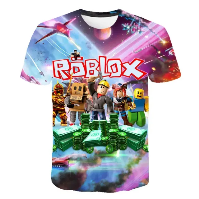 Koszulka unisex z krótkim rękawem dla dzieci i dorosłych z motywami popularnej gry ROBLOX