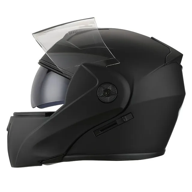 Motorcycle unisex black helmet