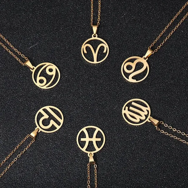 Beautiful stainless steel necklace with pendant in shapes Zodiac sign