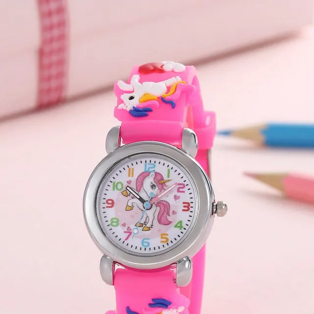 Baby cartoon watch with unicorn - cute 3D watch for boys, girls and children