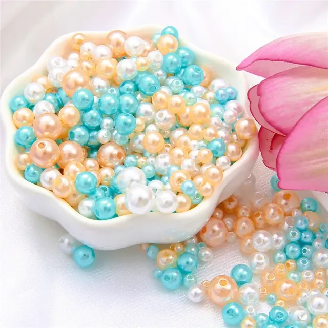 150ks/Packaging Mix Size 3/4/5/6/8mm Beads with Hole Colorful Perly Okrúhle akrylové imitácie Pearl DIY Pre šperky a ručné práce