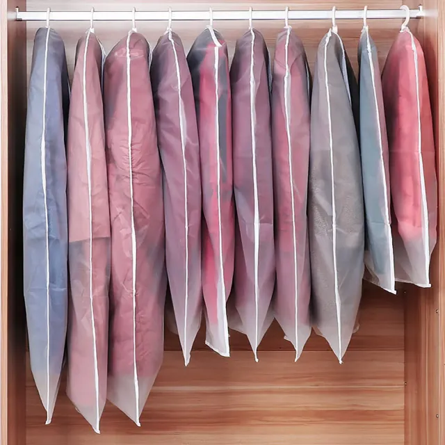 5 pcs of protective covers for clothing from PEVA to dust - transparent protective cover for coat to wardrobe - folding rack cover for suit