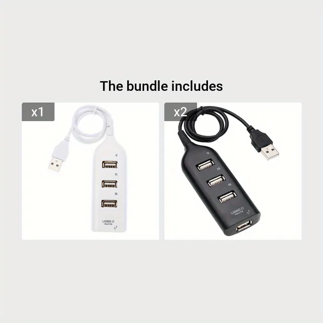 Compact USB 4 USB 2.0 port hub with Mini USB cable for easy multipop connection