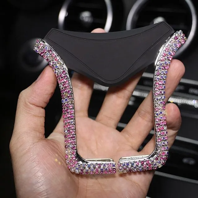 Luxusní univerzální držák mobilních telefonů do auta s krystalovým zdobením