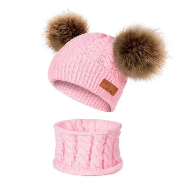 Children's winter hat and neck warmer set 12