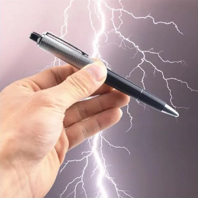 Ball pen with electric shock
