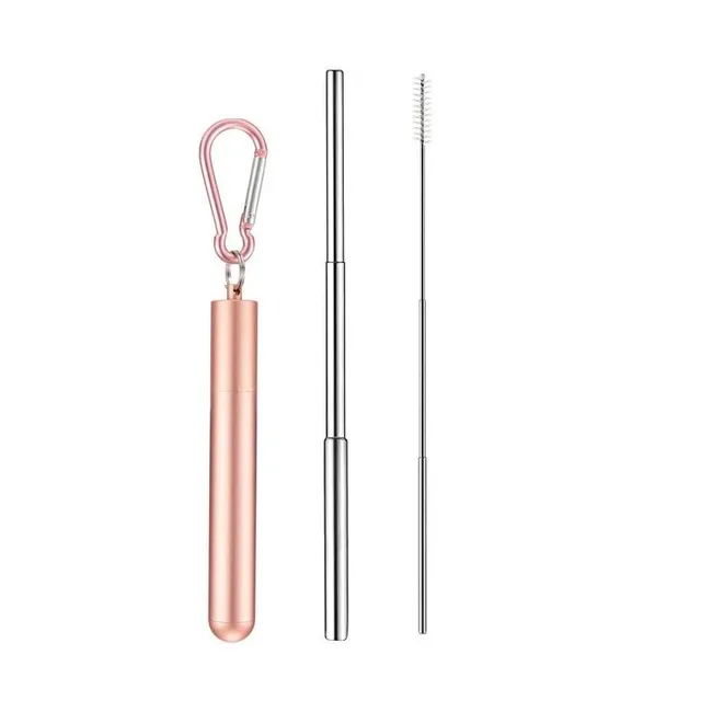 Stainless steel foldable straw with sleeve