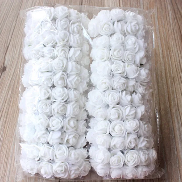 Decorative foam rosettes 144 pieces - 12 colours