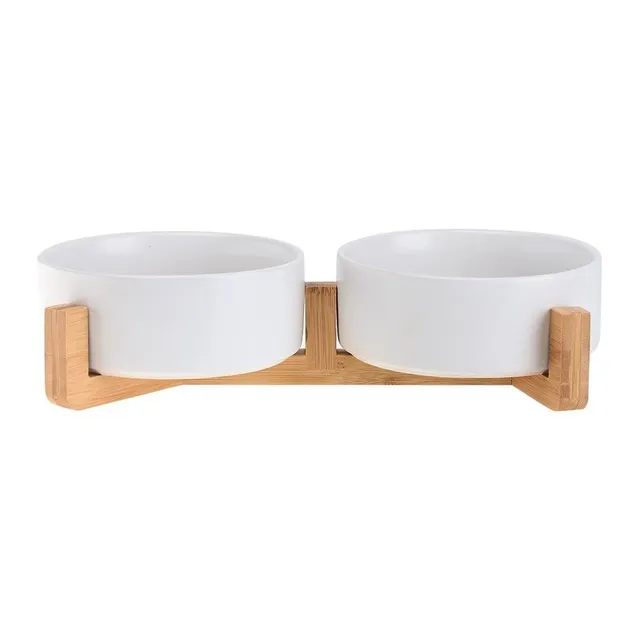 Ceramic bowls for cats with stand