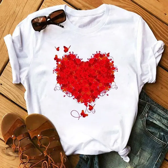 Tricou elegant pentru femei Hearts