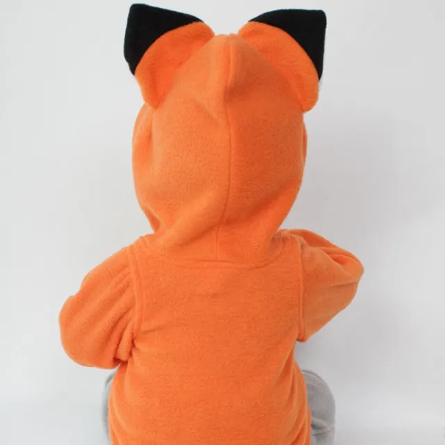Detská mikina s motívom líšky - oranžová
