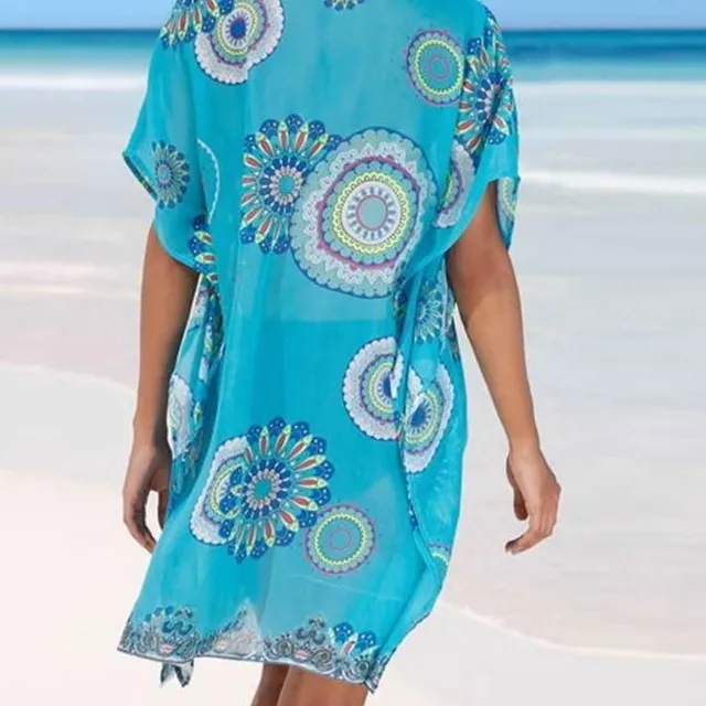Damska sukienka plażowa z nadrukiem