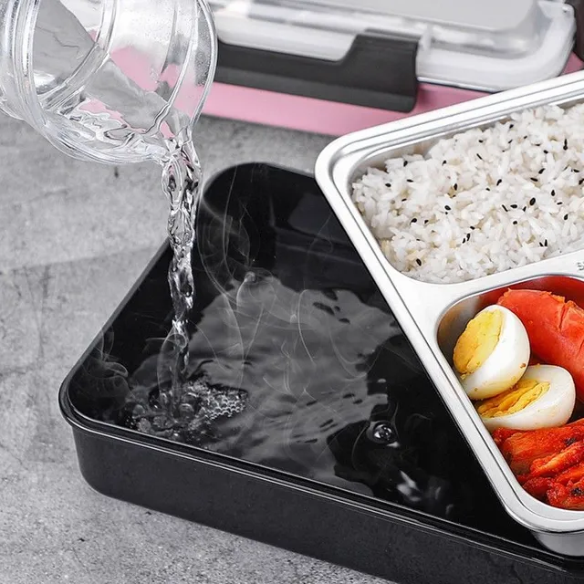 Set bento box cu tacâmuri 3 piese