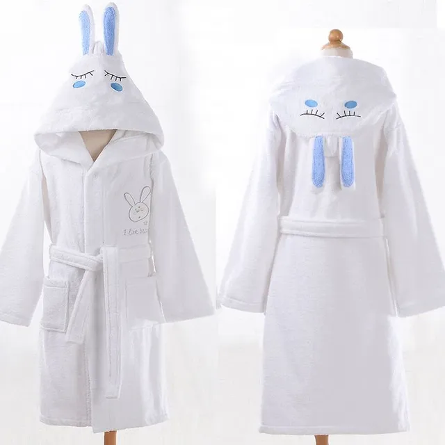 Baby soft robe with cute ears on Jodie's hood