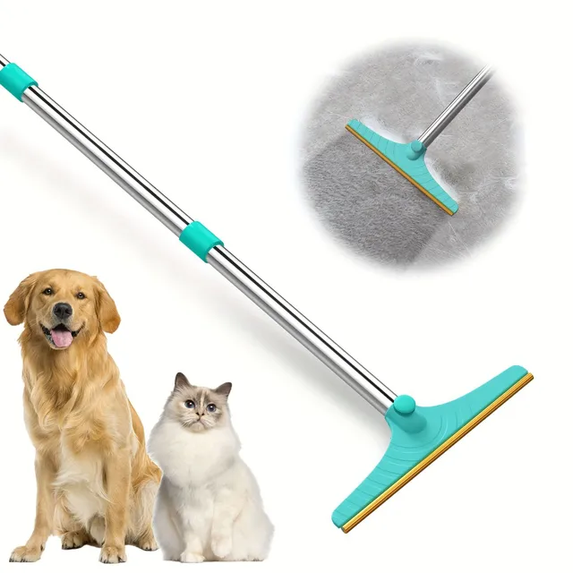 Telescopic hair remover for pets with adjustable handle