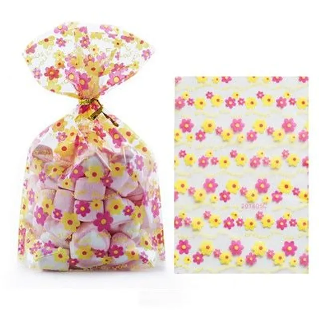 Creative open plastic gift bags 50 pieces