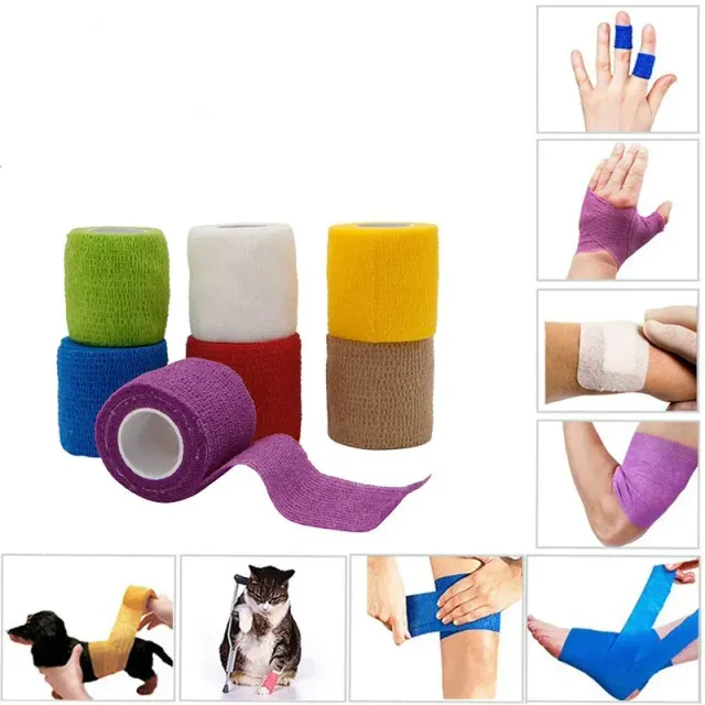 Color elastic self-adhesive bandage - soft and breathable bandage for wound treatment