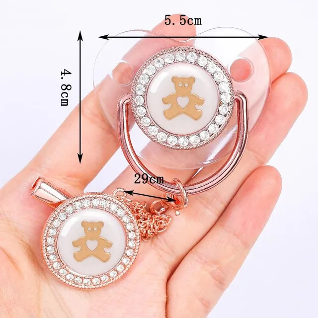 Modern stylish classic pacifier with beautiful motif and modern Kamil clip