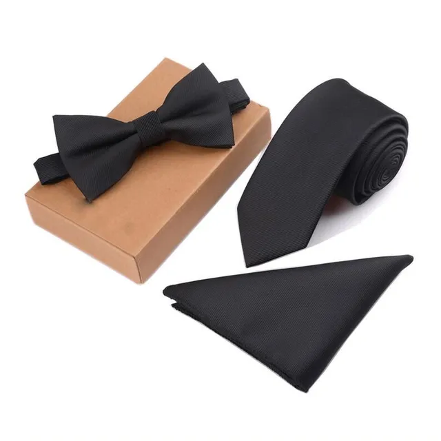 Męski zestaw stylowy Gusleson| Krawat, muszka, chusteczka do nosa