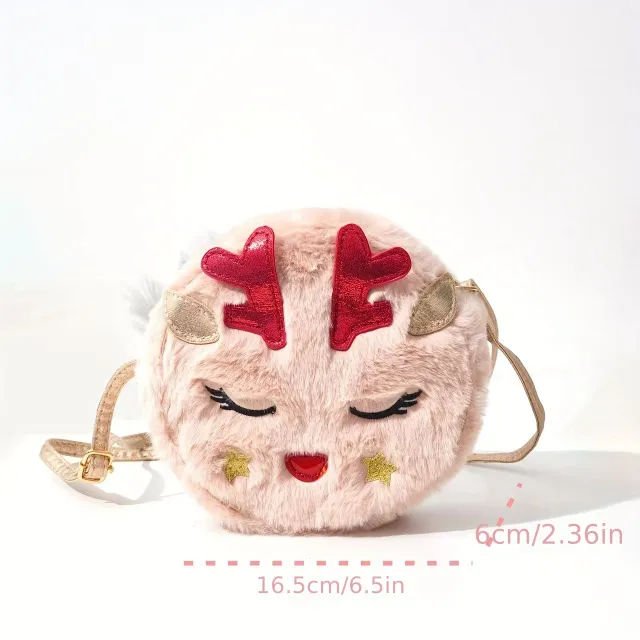 Teddy crossbody bag with reindeer motif for girls