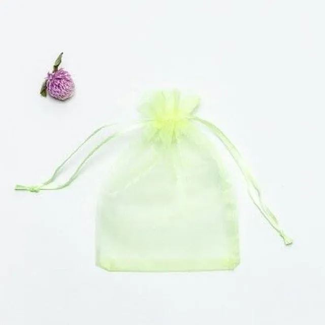 Bags from organza 100 pcs neonova-zelena m