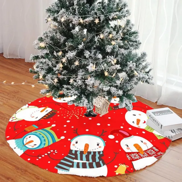 Christmas solid tablecloth under the tree with festive motifs