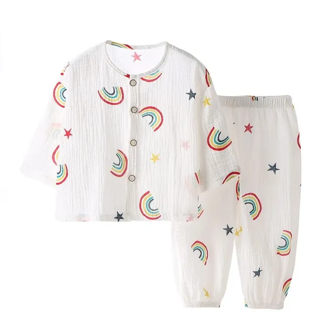 Children's classic cute pajamas with button top - more variants