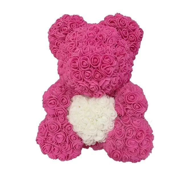 Gift teddy bear full of roses - more variants